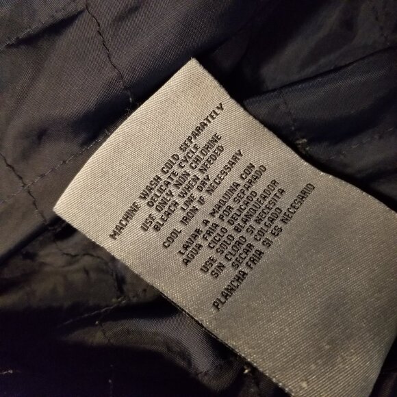 Levi's Women Navy Hooded Jacket Cotton Medium Sherpa Interior Parka Coat Anorak - Picture 8 of 10